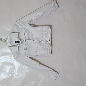 Gap Kids White‎ Denim Jean Jacket - Size Large